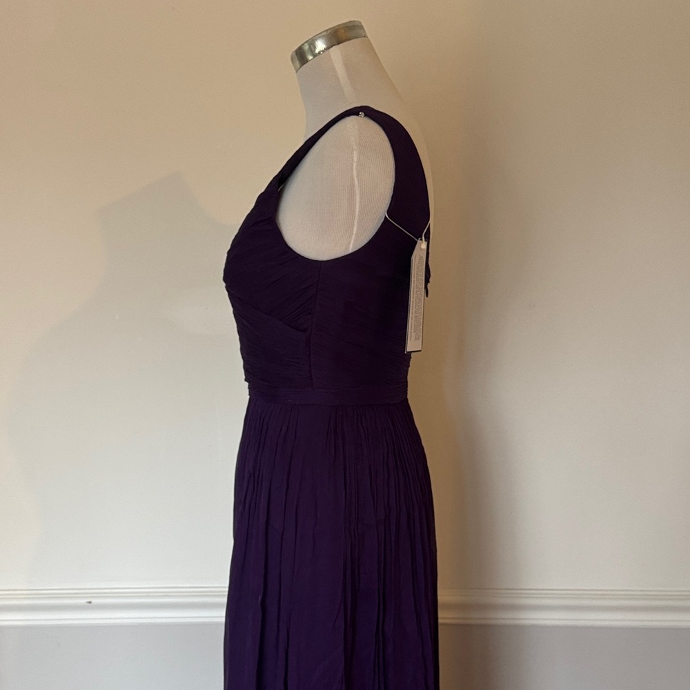 J. Crew Silk Chiffon Heidi Gown Eggplant 2, 6 $365 Purple - Picture 4 of 9